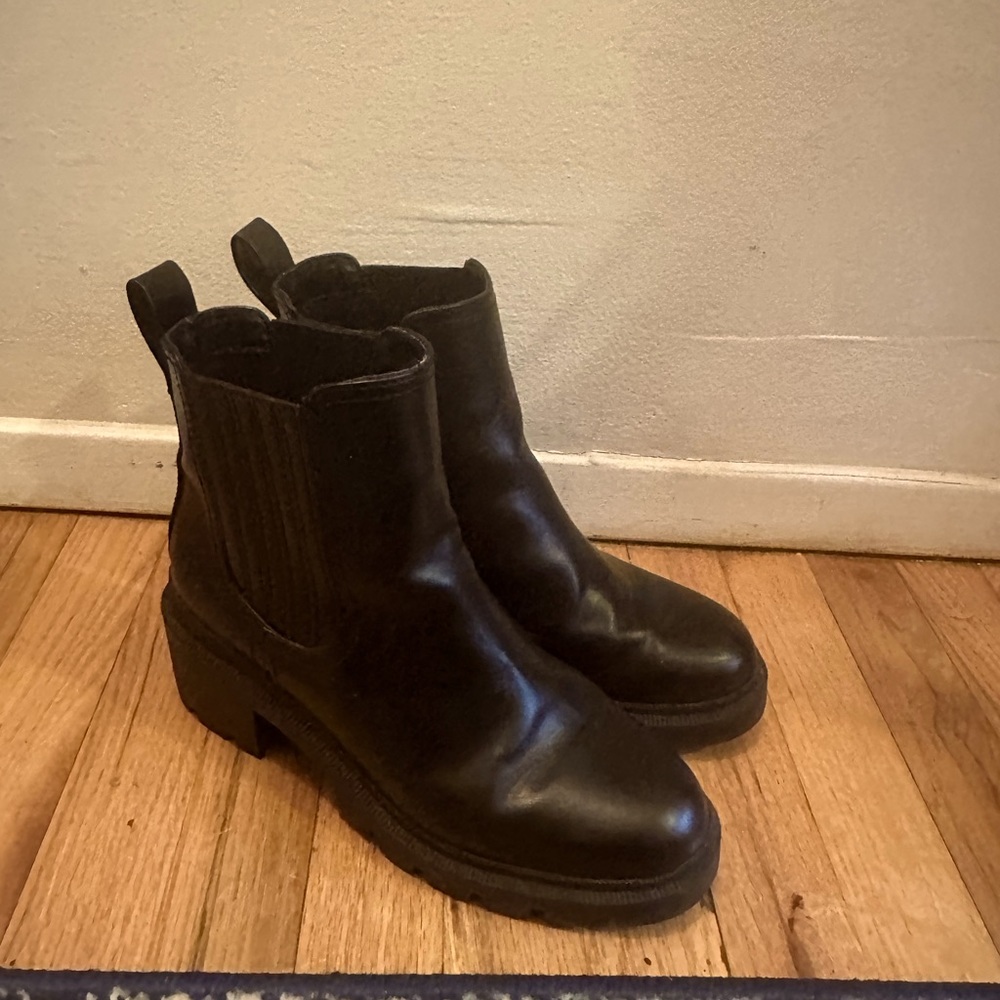 Chelsea Lug Boots with Block Heel